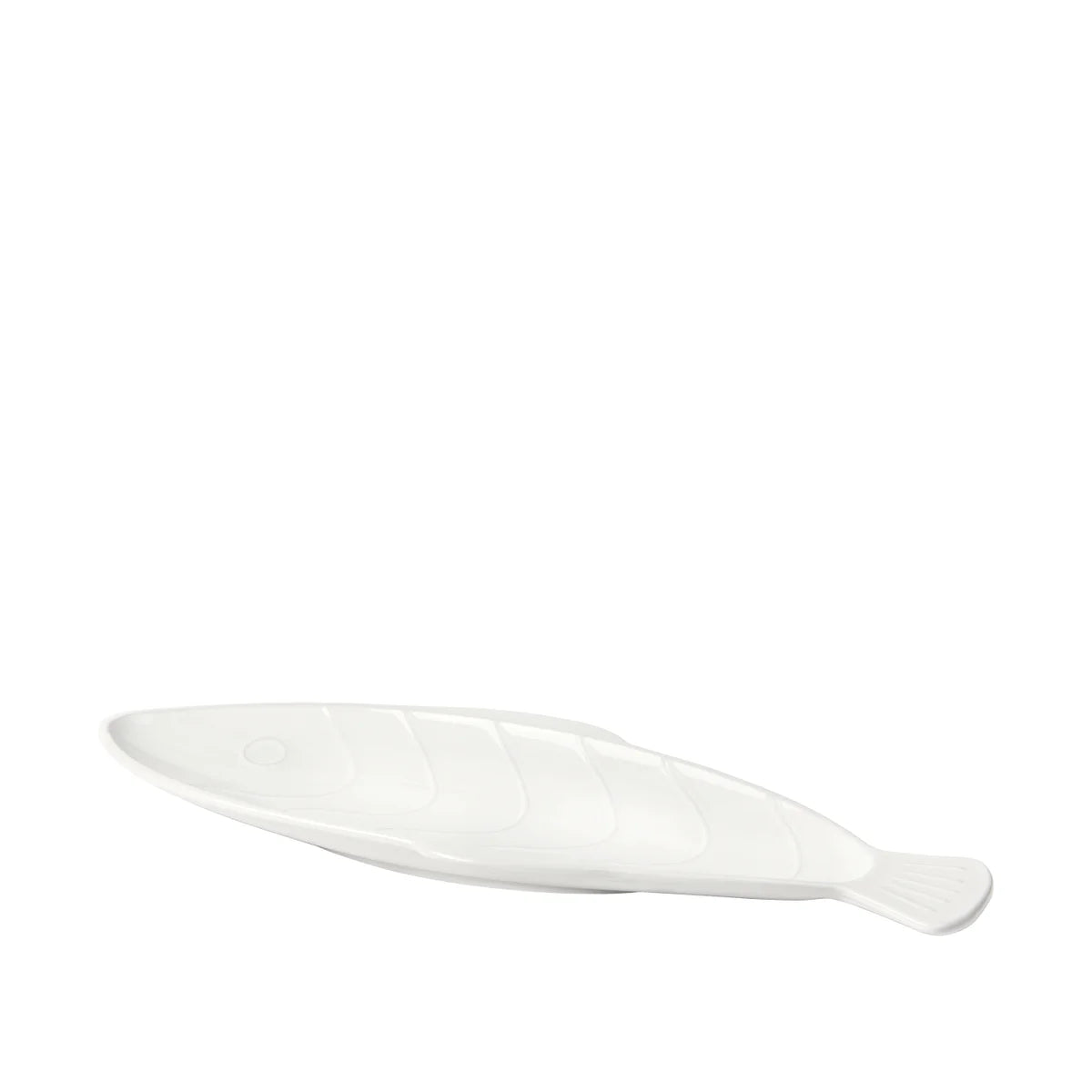 Broste Pesce Fish Long Plate | White