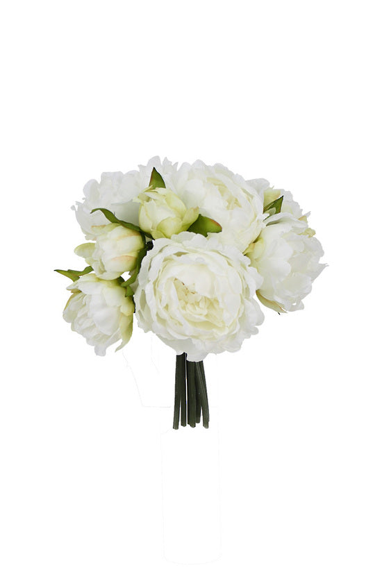 Flower System Peony Bouquet | 8 White Stems
