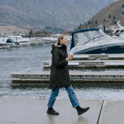 Moke Billie Raincoat | Black Choc Houndstooth