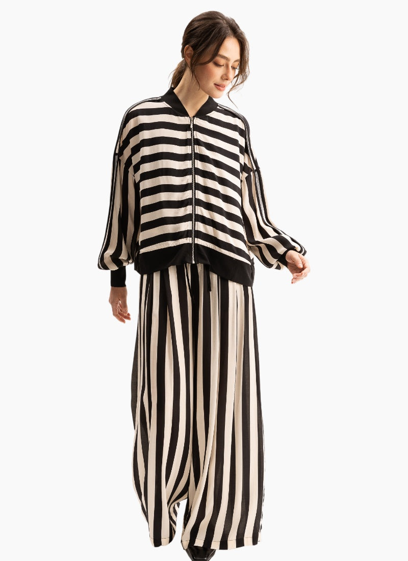 Blacklist Cora Bomber Jacket | Stripe