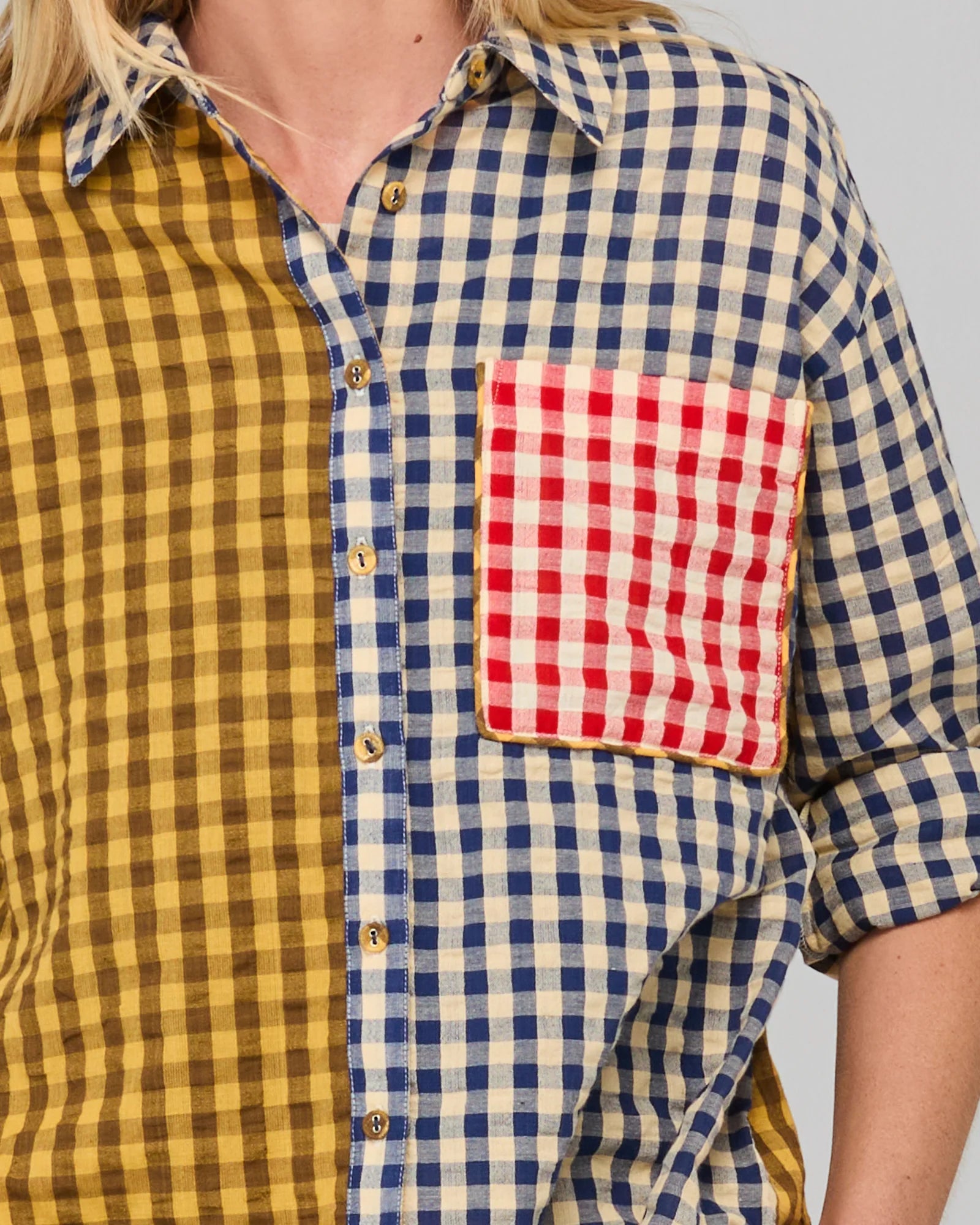 Boom Shankar Gillie Shirt | Navy Spiced Seersucker