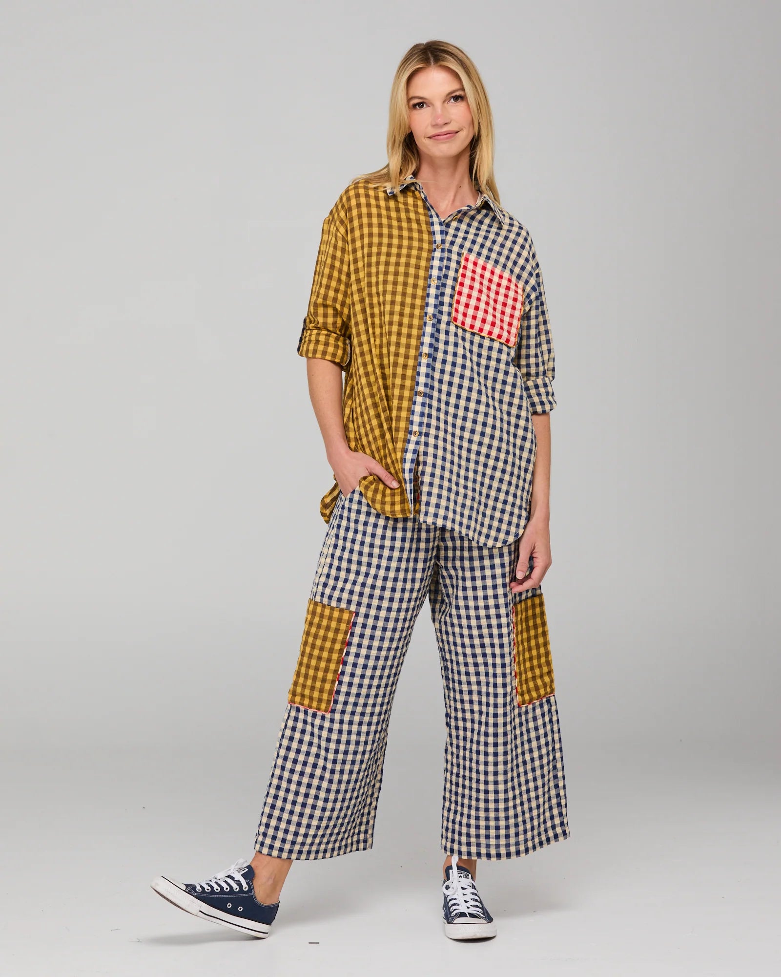 Boom Shankar Gillie Shirt | Navy Spiced Seersucker