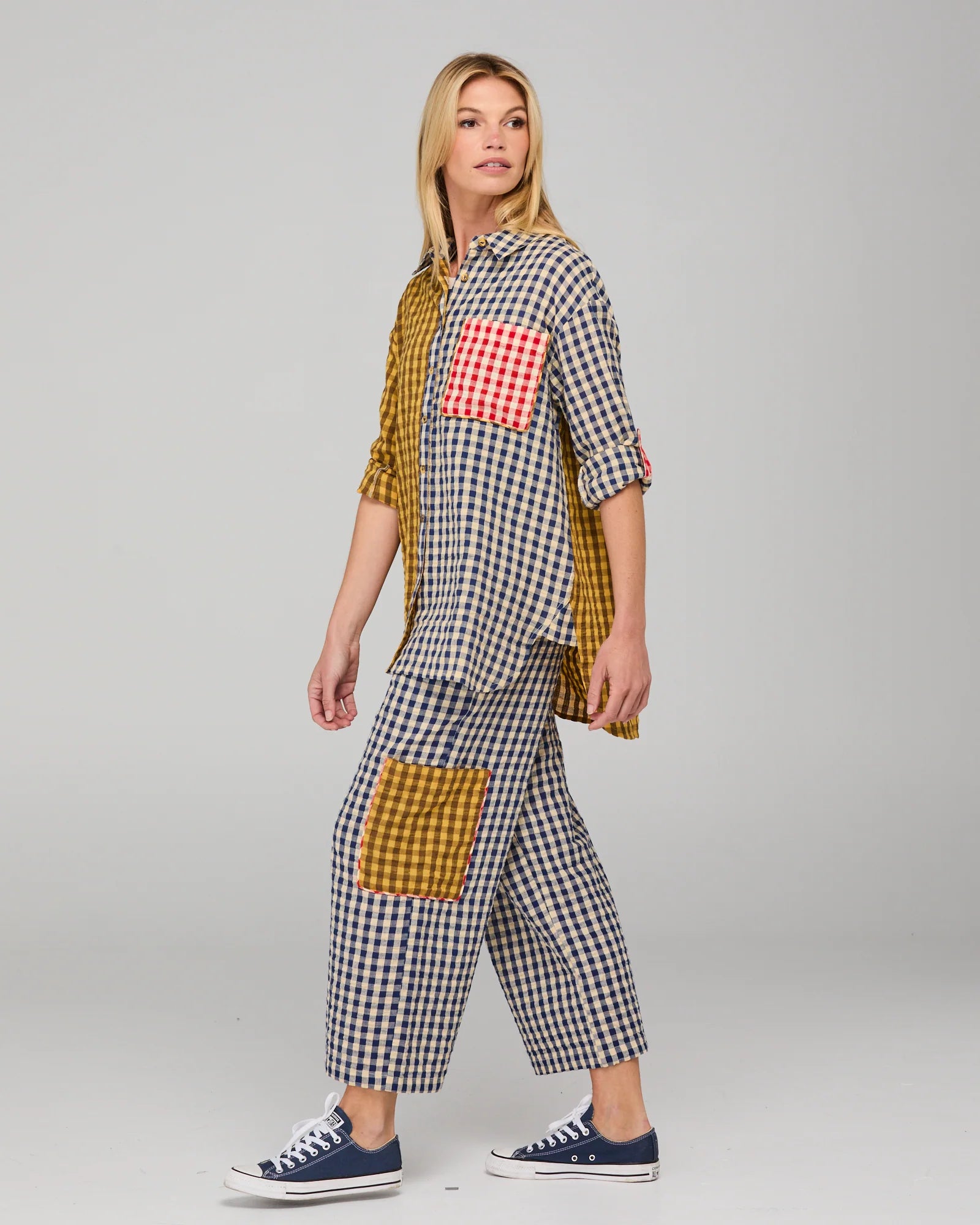 Boom Shankar Gillie Shirt | Navy Spiced Seersucker