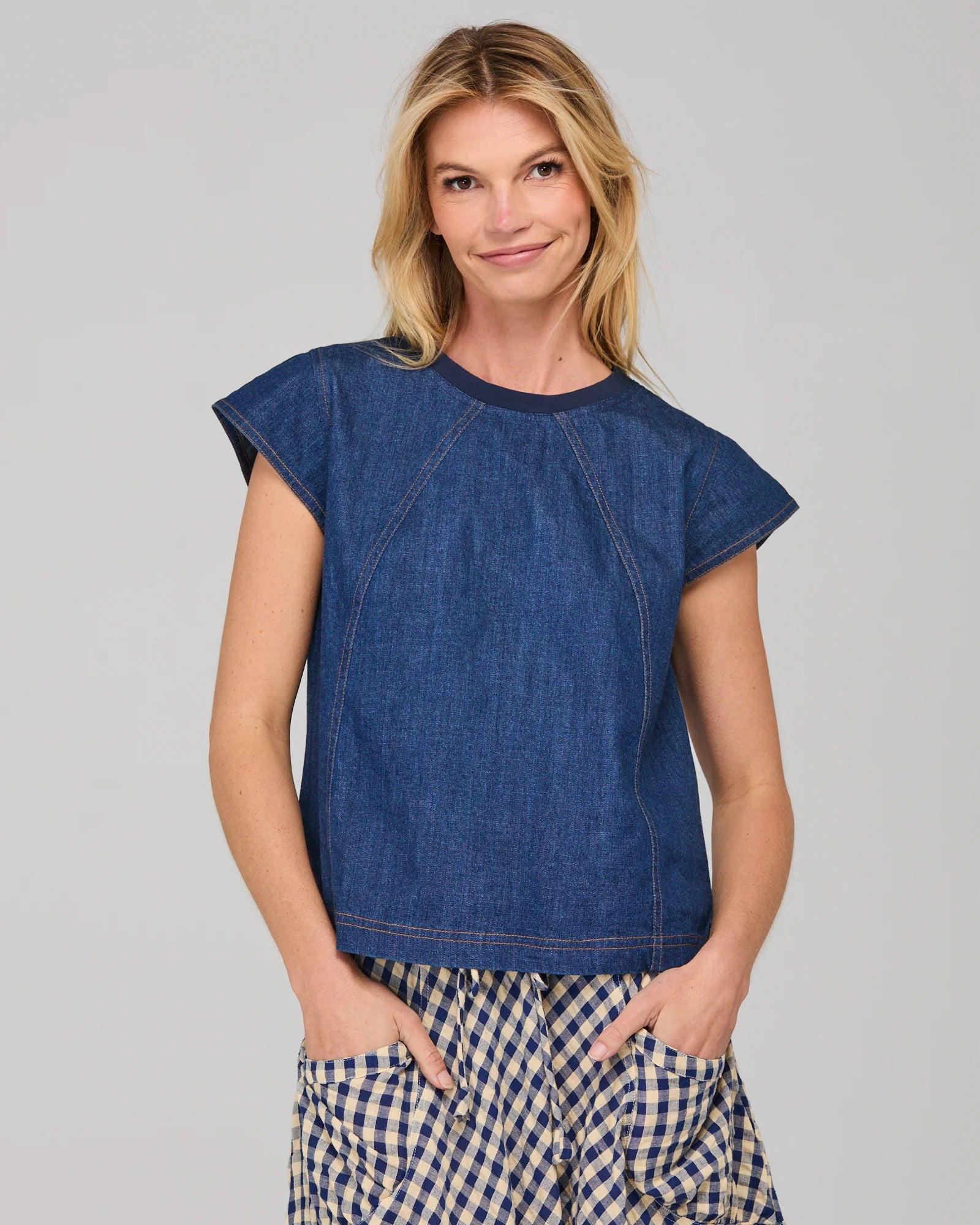 Boom Shankar Leaf Top | Dark Denim