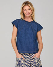Boom Shankar Leaf Top | Dark Denim
