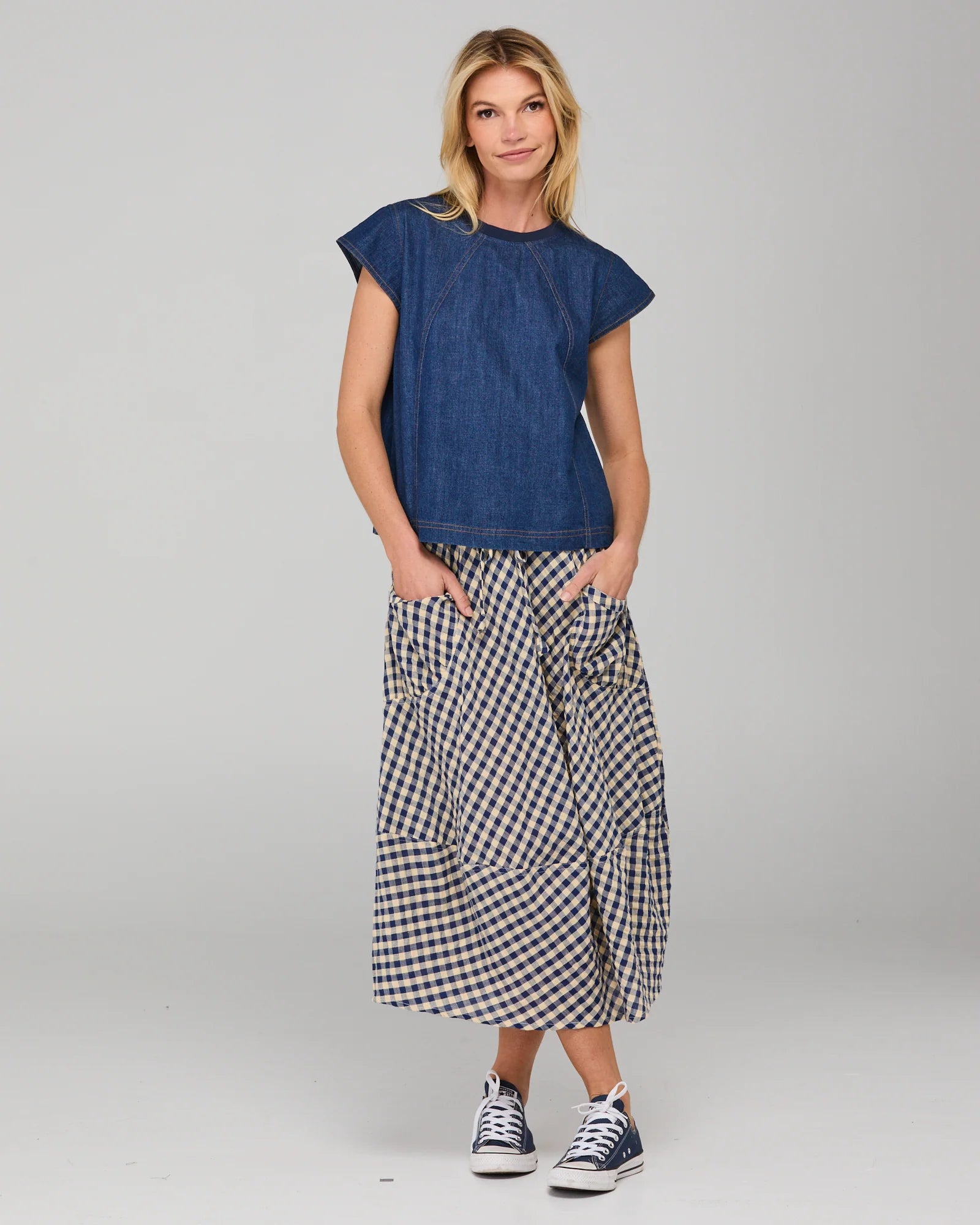 Boom Shankar Leaf Top | Dark Denim