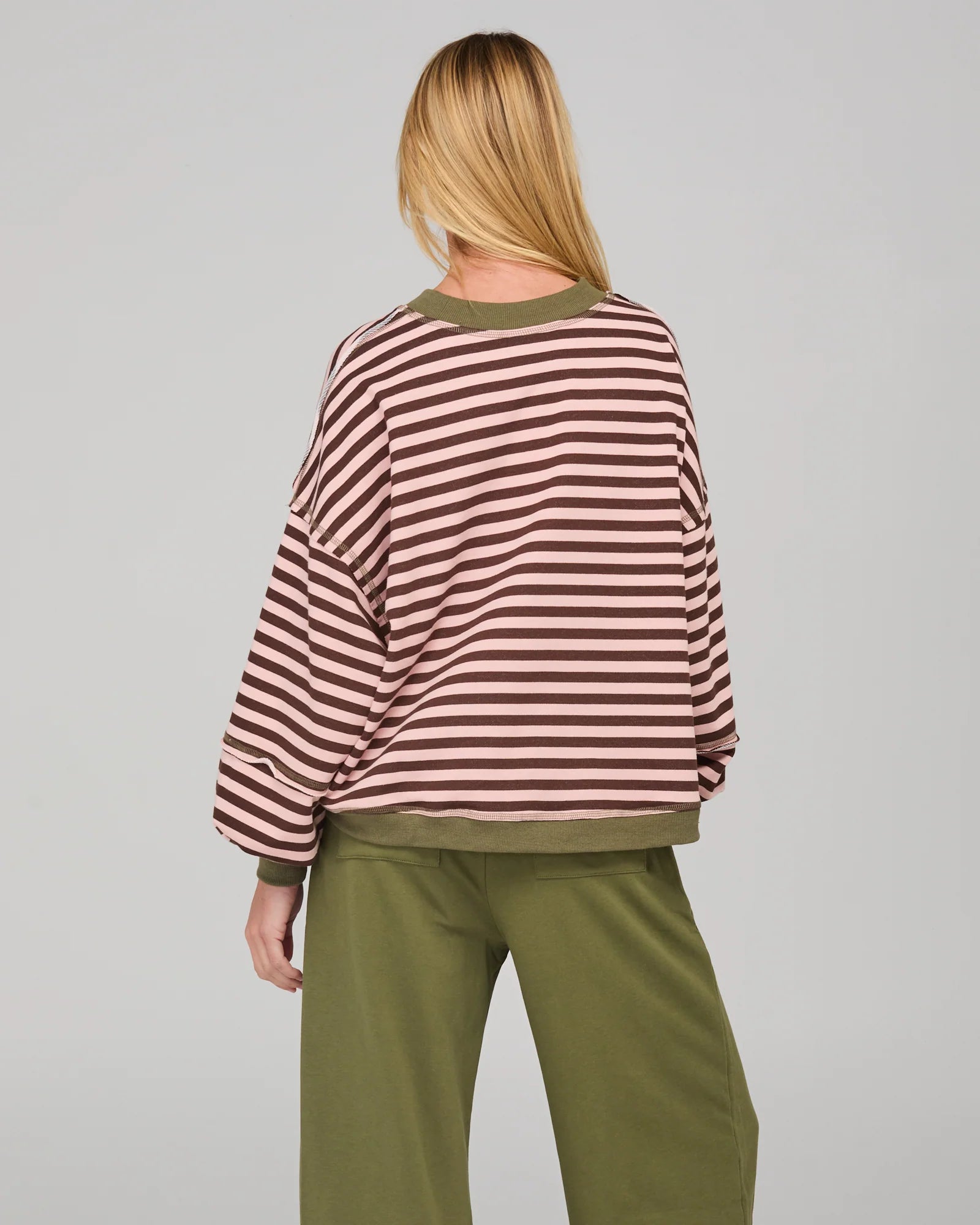 Boom Shankar Guru Sweater | Dusty Pink Stripe