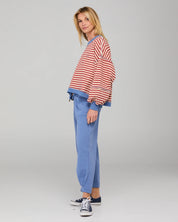 Boom Shankar Guru Sweater | Washed Maroon Stripe