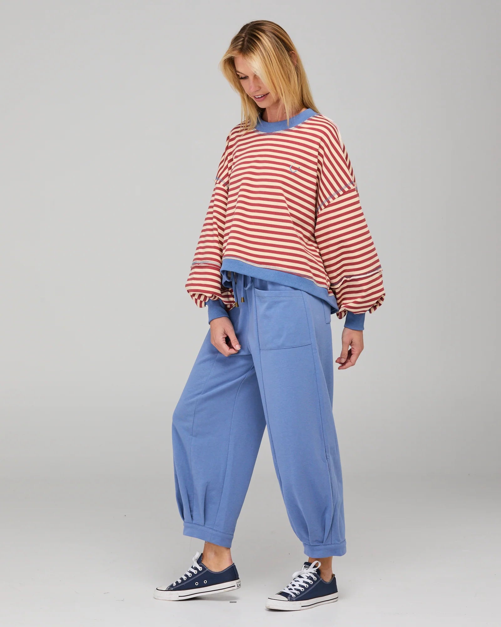 Boom Shankar Guru Sweater | Washed Maroon Stripe