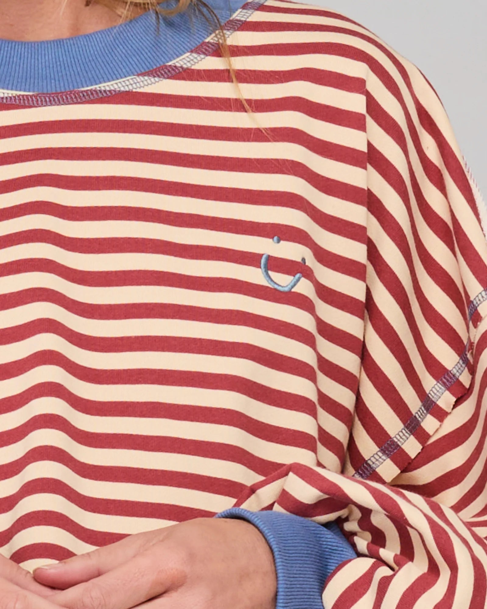 Boom Shankar Guru Sweater | Washed Maroon Stripe