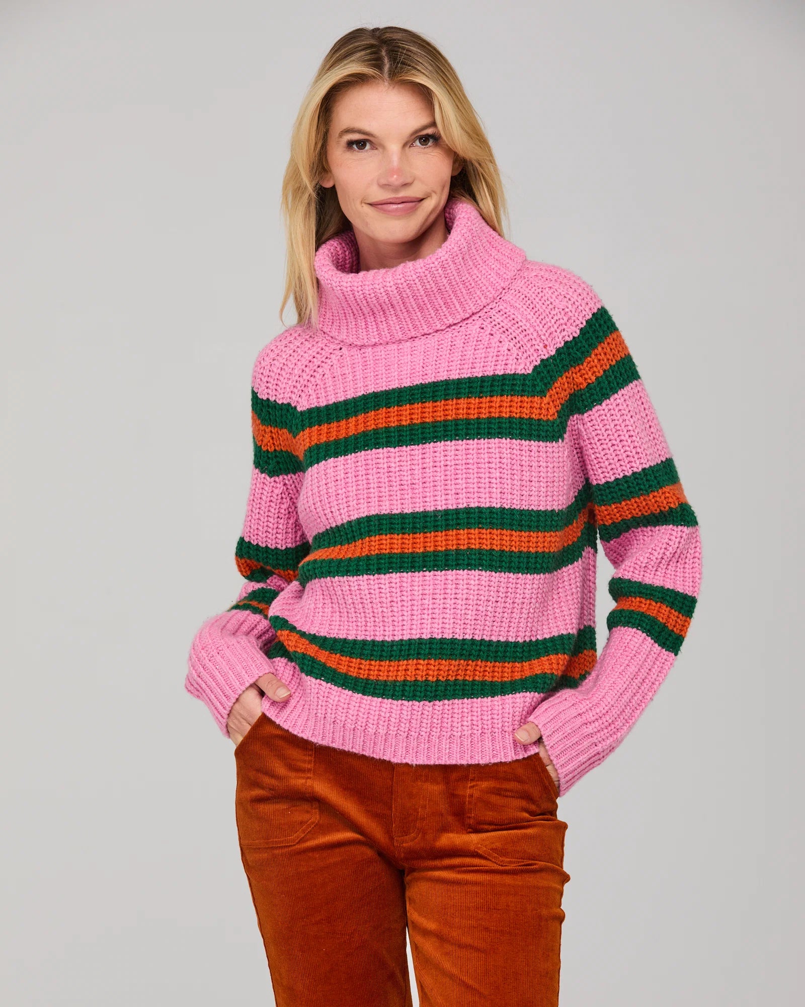 Boom Shankar Shanti Jumper | Pink Stripe