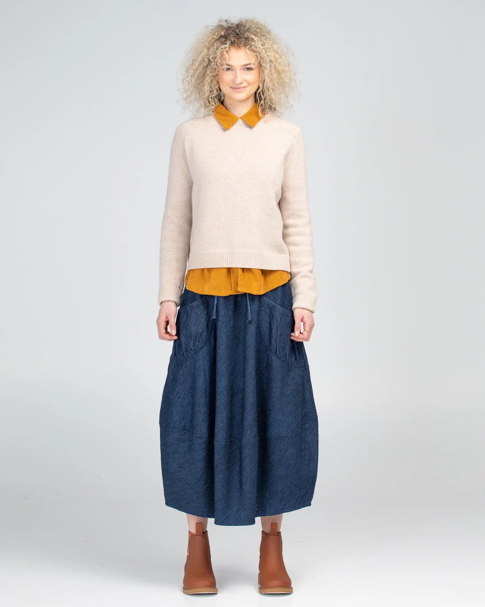 Boom Shankar Guru Skirt | Dark Denim