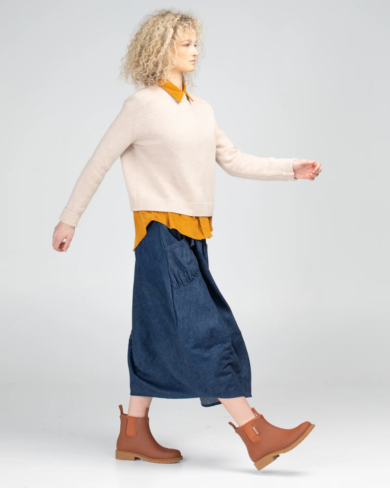 Boom Shankar Guru Skirt | Dark Denim