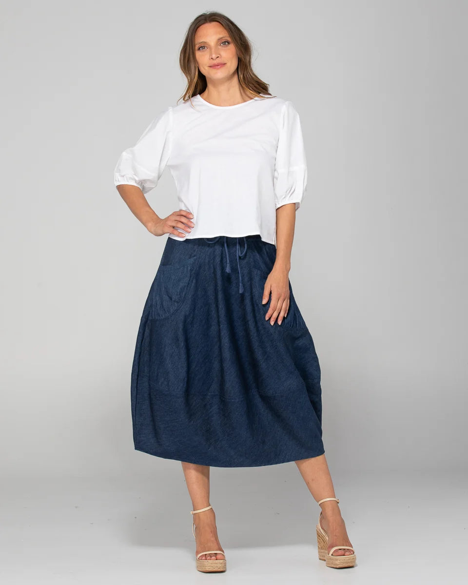 Boom Shankar Guru Skirt | Dark Denim