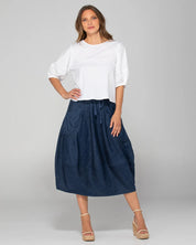 Boom Shankar Guru Skirt | Dark Denim