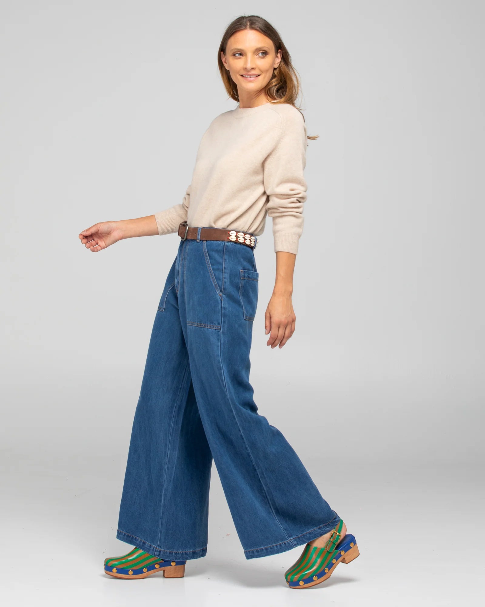 Boom Shankar Shell Belt | Shell Suede