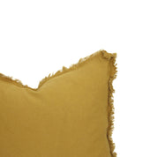 Raw Edge Linen Cushion | Gold