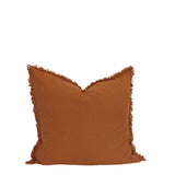 Raw Edge Linen Cushion | Burnt Orange