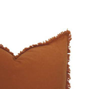 Raw Edge Linen Cushion | Burnt Orange