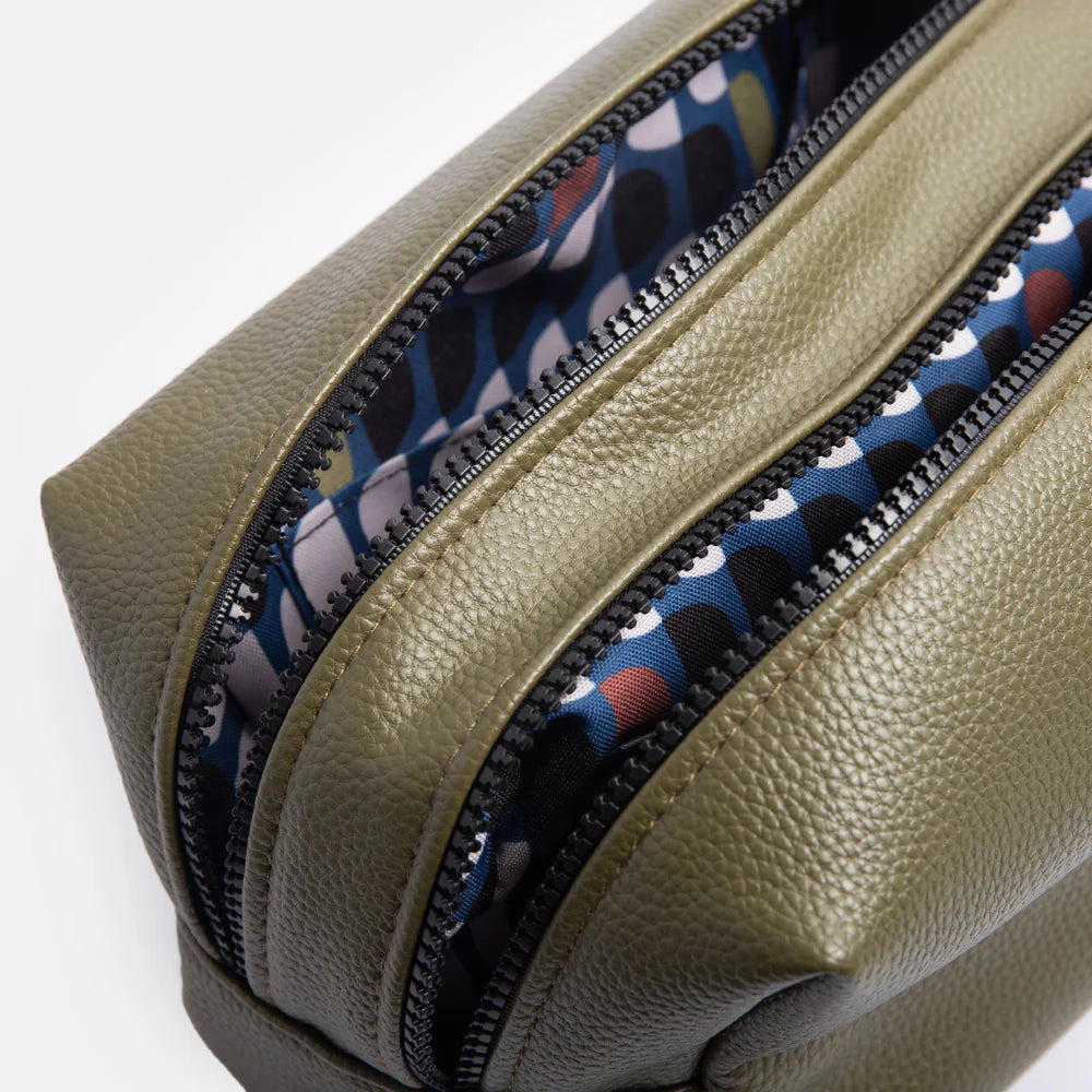 Caroline Gardiner Large Travel Washbag | Khaki