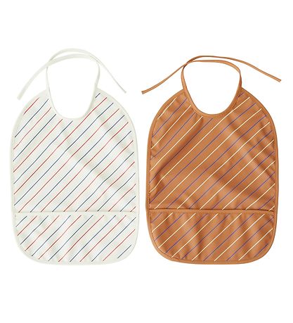 Bib Striped Pack of 2 | Mellow Caramel