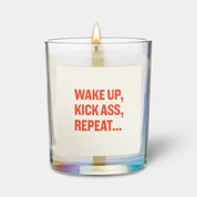 Candle Hand Wake Up Kick Ass Repeat | Floral