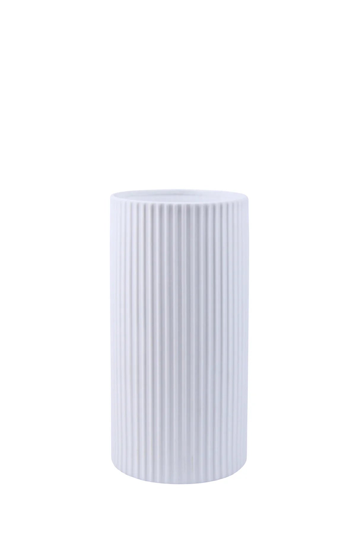 Table Lamp Cylindrical Lines | Medium Matt White