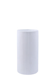 Table Lamp Cylindrical Lines | Medium Matt White