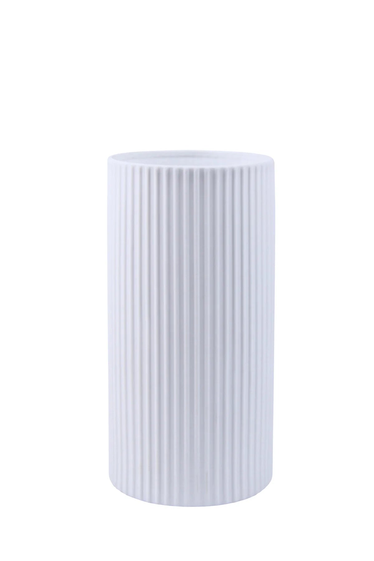 Table Lamp Cylindrical Lines | Large Matt White