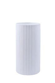 Table Lamp Cylindrical Lines | Large Matt White