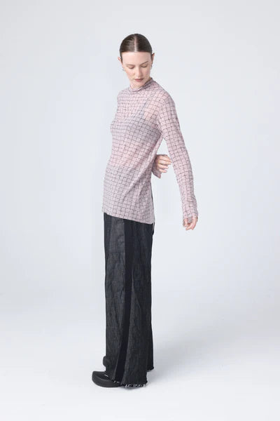 Company Of Strangers Mist Top| Blush Grid