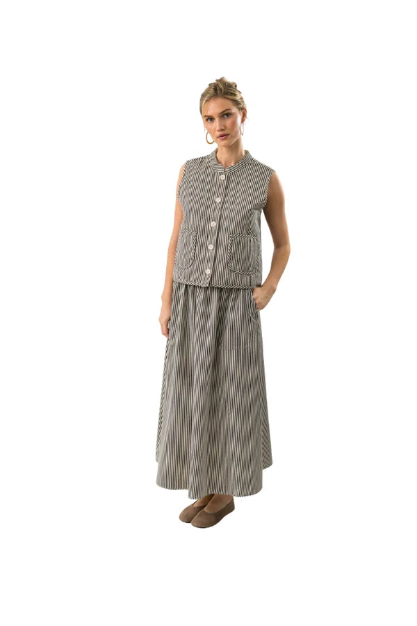 Lollys Laundry Akane Maxi Skirt | Black Stripe