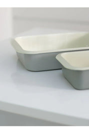Enamel Baking Tray | Dark Grey + Cream