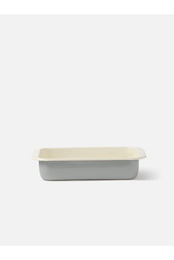 Enamel Baking Tray | Dark Grey + Cream