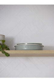 Citta Enamel Round Baking Tray | Dark Grey Cream Large