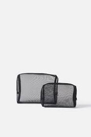 Citta Mesh Wash Bag - Black Small