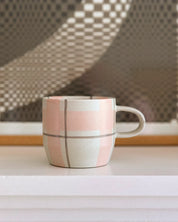 Robert Gordon Blush & Grey Check Mug | Cat's Pyjamas