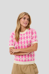 Saint Tropez Pamilla Top | Pink Argyle Hearts