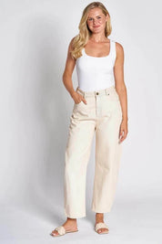 Zhrill Iza Barrel Leg Pant | Off White