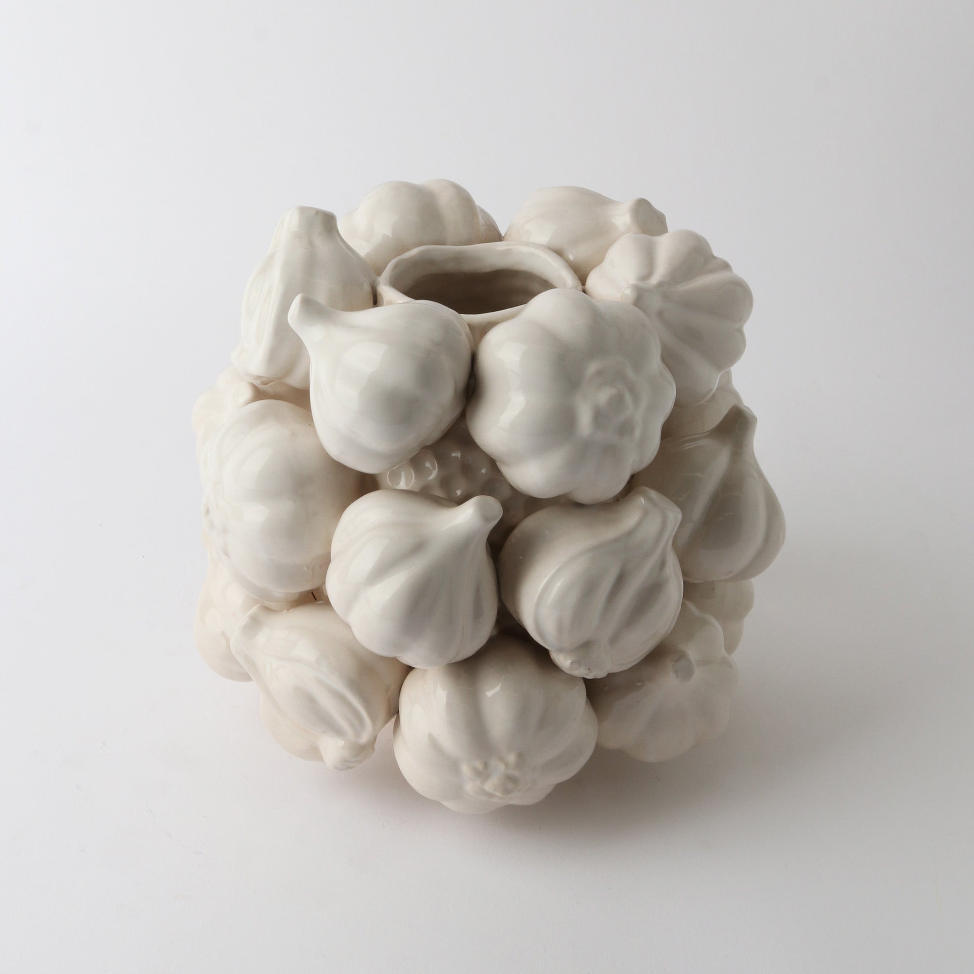 Ceramic Garlic Vessel | White