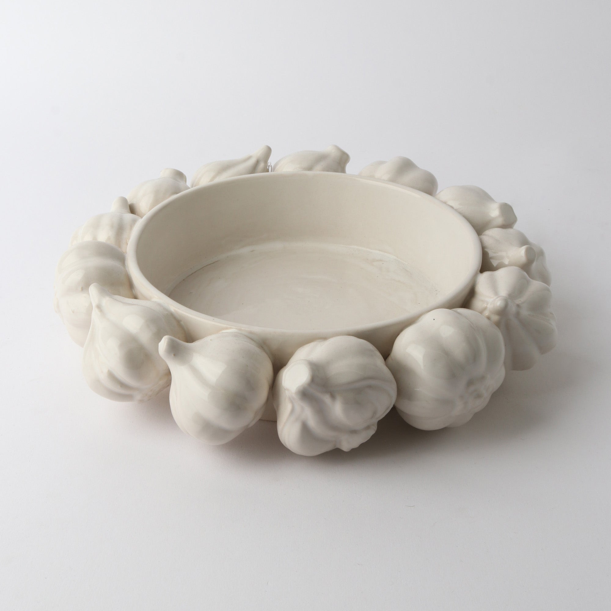 Ceramic Garlic Bowl | White