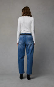 Dricoper Dina Rodeo Blue Cropped Barrel Jean | Rodeo Blue