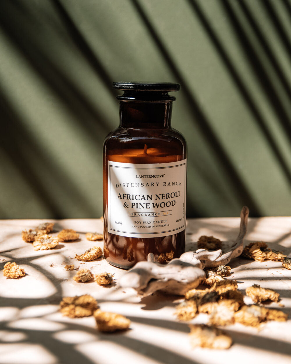 Lantern Cove Dispensary Candle 14.5OZ | African Neroli & Pinewood