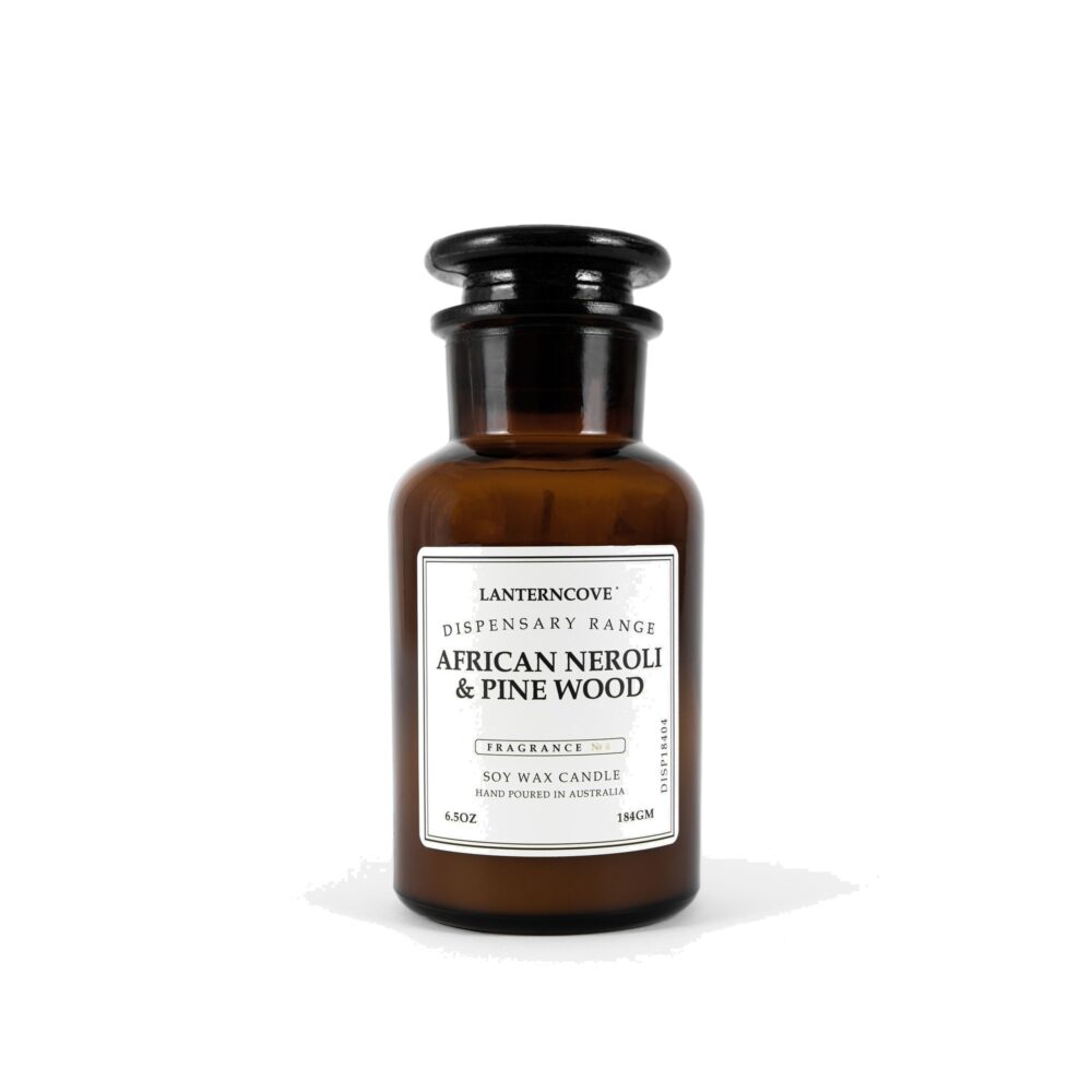 Lantern Cove Dispensary Candles 6.5oz | African Neroli & Pinewood
