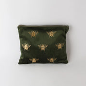 Velvet Bee Toilet Bag Green Gold | Large