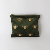 Velvet Bee Toilet Bag Green Gold | Large