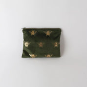 Velvet Bee Toilet Bag Green Gold | Small