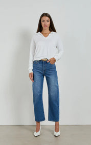 Dricoper Dina Rodeo Blue Cropped Barrel Jean | Rodeo Blue