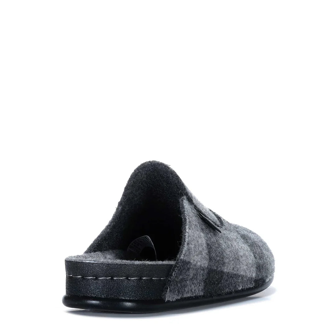 Dr Feet Heath Mens Slipper | Grey Tartan