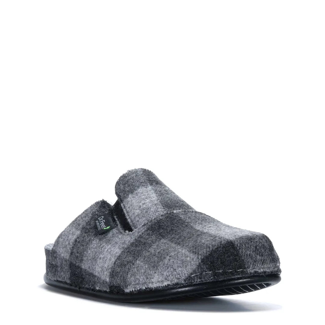 Dr Feet Heath Mens Slipper | Grey Tartan